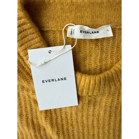 Everlane Cocoon Crew Alpaca Wool Blend Knit Golden Yellow Sweater Size S Casual - Picture 3 of 13